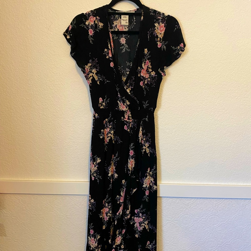 Black floral dress